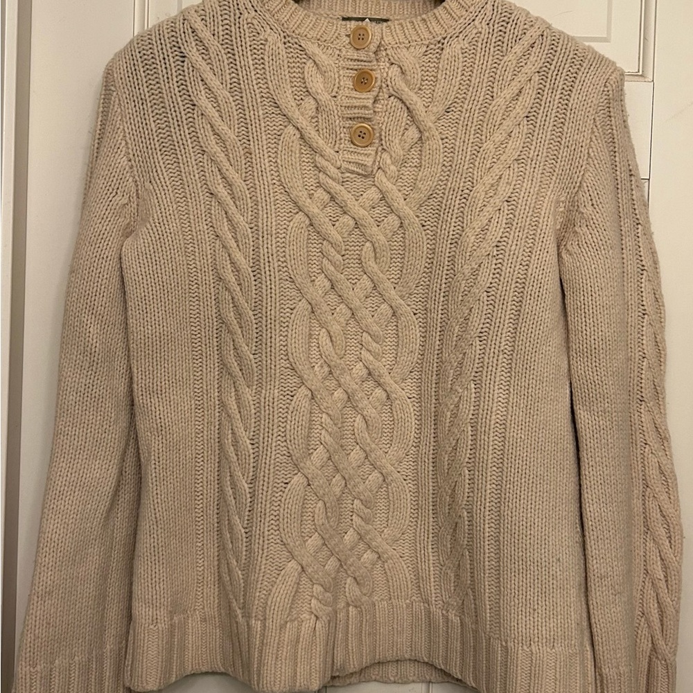 J. Crew Cable Knit Sweater with Buttons